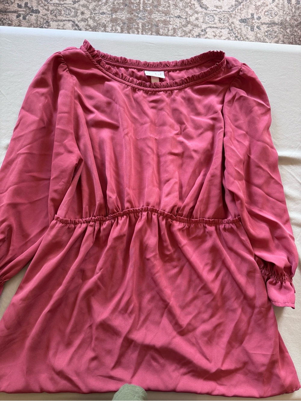 Isabel Maternity Women’s Gathered Waist Long Sleeve Top - Pink